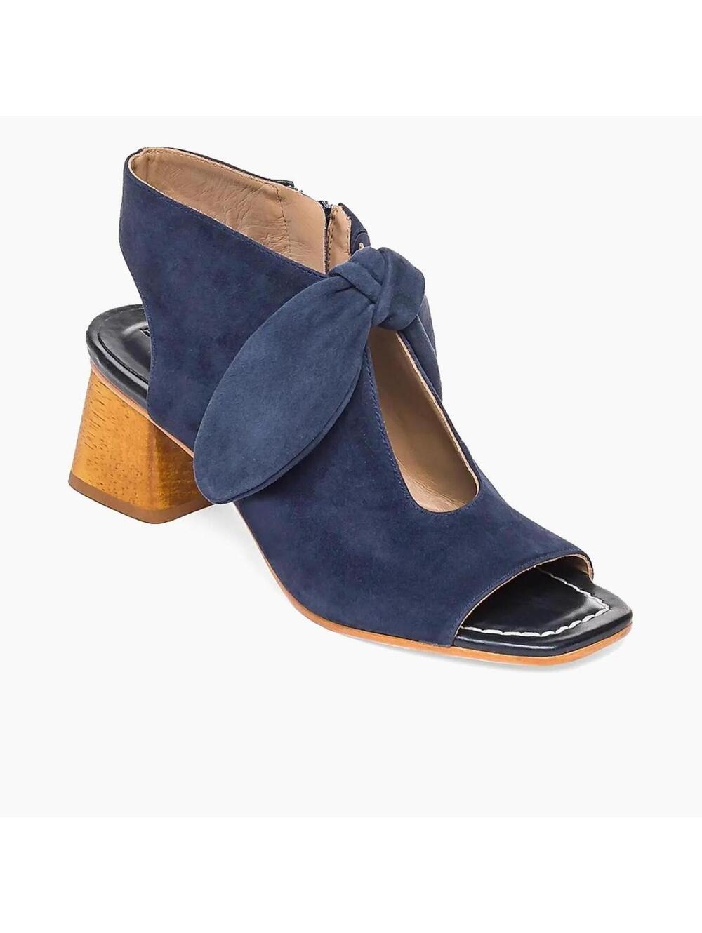 Bernardo Lizzie Sandal Booties Navy Suede